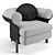 Elegant Minotti Mattia Swivel Armchair 3D model small image 7