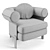 Elegant Minotti Mattia Swivel Armchair 3D model small image 1