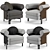 Elegant Minotti Mattia Swivel Armchair 3D model small image 2