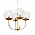 Antique Brass Glass Globe Chandelier 3D model small image 1