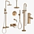 Lusso Luxe Bathroom Set: Faucets & Shower Essentials 3D model small image 4