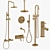 Lusso Luxe Bathroom Set: Faucets & Shower Essentials 3D model small image 5