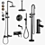 Lusso Luxe Bathroom Set: Faucets & Shower Essentials 3D model small image 9