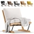 Luxury Velvet and Leather Occasional Chair 3D model small image 1