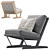 Luxury Velvet and Leather Occasional Chair 3D model small image 3