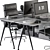 Elegant Gray and Black Office Set 3D model small image 3