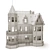 Wooden Dollhouse Villa 3D model small image 2