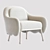 Italian-made White Wood Armchair by Celestino 3D model small image 1