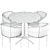 Elegant Bonnet Dining Table 3D model small image 5
