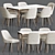 Mid Century Modern Dining Set 3D model small image 1