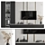 Elegant White Stone TV Wall 3D model small image 1