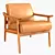 Mid-Century Leather Accent Chair 3D model small image 1