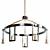 Sleek Black and Gold Chandelier 3D model small image 1