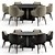 Elegant Minotti Dining Set 3D model small image 1