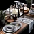 Modern 5-Piece Table Set 3D model small image 2