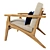 Title: Mid-Century Sanna Chair with Wooden Frame 3D model small image 3