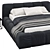 Italian Tufty Black Bed 3D model small image 2