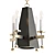 Pyramid Chandelier: Chrome & Brass 3D model small image 1