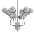 Vintage Italian Six-Arm Ceiling Light 3D model small image 2