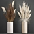 White Reed Bouquet in Vase 3D model small image 1