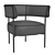 Modern Armchair in Black Leather and Fabric - Morton AM.PM 3D model small image 5