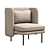 Opulent Velvet Lounge Chair 3D model small image 3