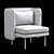 Opulent Velvet Lounge Chair 3D model small image 4