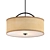 Brushed Bronze Pendant Light with Danville Linen Shade 3D model small image 1