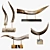 Elegant Horn Sculptures: Exquisite Decor Pieces 3D model small image 1