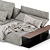 Elegant Westside 3-Seat Modular Sofa 3D model small image 2
