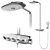 Grohe and IDEAL Standard Shower Set 143: Stylish Faucets and Shower Systems 3D model small image 3