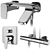 Modern Faucets and Shower Systems - Grohe and IDEAL Standard Set 3D model small image 4