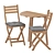 Foldable Outdoor Table & Chairs Set 3D model small image 1