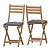 Foldable Outdoor Table & Chairs Set 3D model small image 4