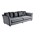 Garda Decor Sorrento 250: Elegant Velvet Three-Seater Sofa 3D model small image 2