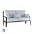 Elegant Aluminum Loveseat: Leon 3D model small image 1