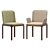 Elegant Pianca Inari Chair Pair 3D model small image 3