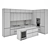 Modern Kitchen Set: Gas Hob, Oven, Coffee Machine, Wine Fridge, Sink & Hood 3D model small image 6