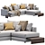 Sleek Flexform Long Island Sofa 3D model small image 2