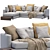 Sleek Flexform Long Island Sofa 3D model small image 3