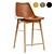 Rustic Chic Leather Counter Stool 3D model small image 1