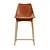 Rustic Chic Leather Counter Stool 3D model small image 3