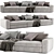 Stylish Poliform Dune 3-Seater Sofa 3D model small image 1