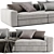 Stylish Poliform Dune 3-Seater Sofa 3D model small image 3