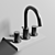 Omnires Y Collection: Black Steel Bath Faucet 3D model small image 2