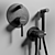 Omnires Y Collection: Black Steel Bath Faucet 3D model small image 3
