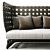 Elegant Canasta Outdoor Sofa 3D model small image 2