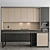 Modern Kitchen Cabinets - Black & Cream 3D model small image 1