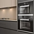 Modern Kitchen Cabinets - Black & Cream 3D model small image 2