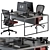Red and Black Employee Set: Office Furniture 3D model small image 1